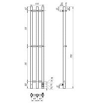 Полотенцесушитель электрический Point Гермес PN12822W П3 120x1200 диммер справа, белый