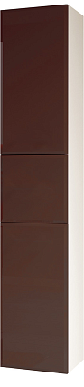 Шкаф пенал Marka One Mix 159 см фасад стекло, коричневый