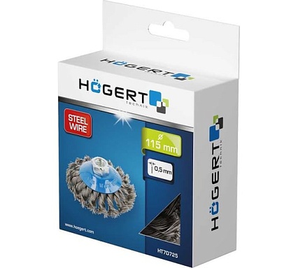 Корщетка дисковая (100 мм; М14; стальная плетенная проволока) Hoegert Technik HT7D724