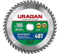 Диск пильный по дереву Uragan Expert (190х30/20 мм; 48Т) 36802-190-30-48_z01