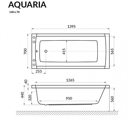 Акриловая ванна Excellent Aquaria 140x70