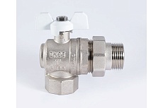 Шаровой кран PROFACTOR PF STANDARD угловой с полусгоном, в/н, ручка бабочка, 1 дюйм PF UBV 326A