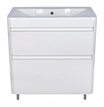 Тумба с раковиной Style Line Атлантика 60 см напольная, белый антискрейч