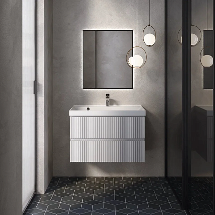 Тумба с раковиной AQUAme S1 80 см белый глянец