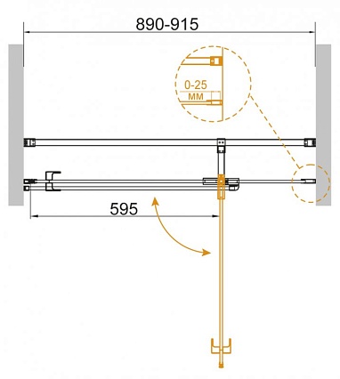 Душевая дверь Cezares Valvola 90x195 VALVOLA-B-1-90-C-Cr прозрачная