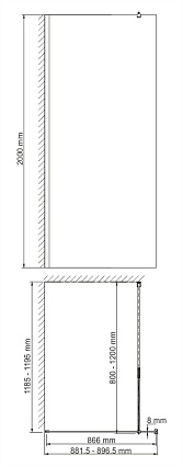 Душевая перегородка WasserKraft Rossel 28W39 90x200