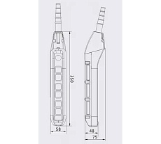 Пульт управления OCALIFT 6 кнопок М5 1 скорость, стоп, IP55 TNHA1-63F