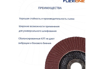 Круг лепестковый конический Flexione 125x22.2 мм, Р120 10000518