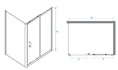 Душевой уголок RGW Passage PA-74 (PA-14B + Z-050-2B) 100x110, прозрачное, черный, 410874101-14