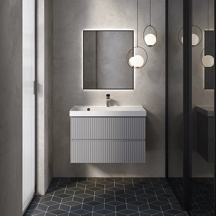 Тумба с раковиной AQUAme S1 80 см серый