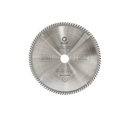 Диск отрезной для ламината и МДФ (260x30x2.4/1.6 мм; Z=96 TFZ) PROCUT 755.2603096F