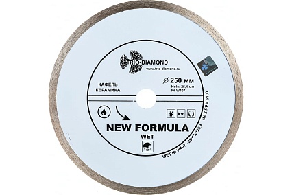 Диск алмазный отрезной Сплошной New Formula (250х25.4 мм) TRIO-DIAMOND W407