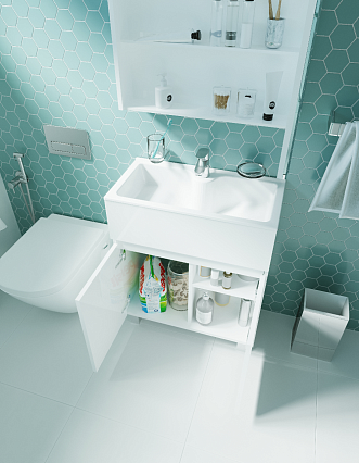 Мебель для ванной 1MarKa Mira 60 см напольная, белый