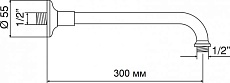Кронштейн для душа Cezares CZR-U-TDA-30-02 300 мм, бронза
