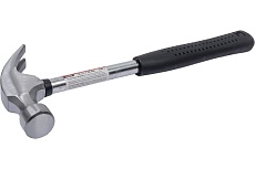 Молоток-гвоздодер, металлическая ручка, резиновая рукоятка 25 мм, 340 гр. КУРС 44612