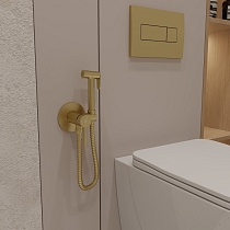Смеситель Oliveeka Y-Line OL-829902-BG с гигиеническим душем, золото матовое