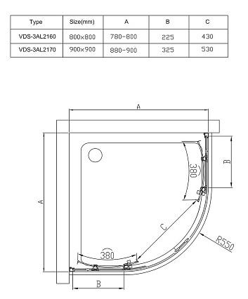 Душевой уголок Vincea Alpha VSQ-3AL800CL 80x80 хром, прозрачное