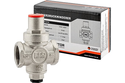 Редуктор давления PROFACTOR поршневой, c коннектором манометра 3/4" PF PRV 251.20