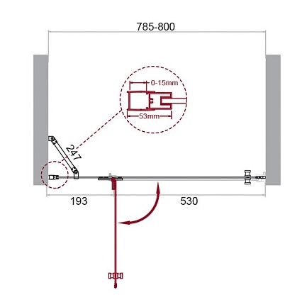 Душевая дверь BelBagno KRAFT-B-12-60/20-C-Cr-L 80x195 прозрачная, левая