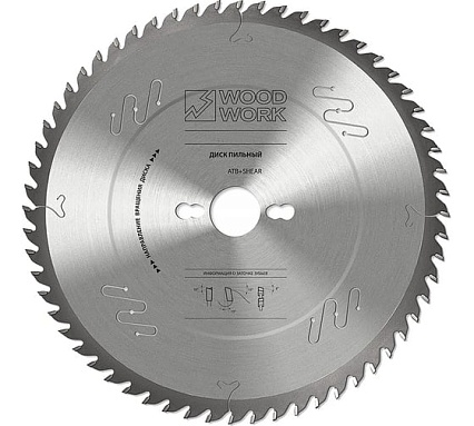 Диск пильный универсальный 250x2.4x30 мм, 80T, A=15° ATB+SHEAR WOODWORK 31.250.80