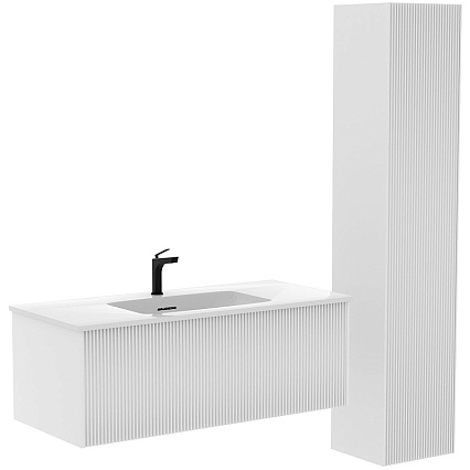 Тумба с раковиной La Fenice Terra 100 см белый матовый