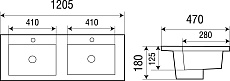 Раковина WeltWasser Deilbach 7506-1202 120 см двойная, 10000003906, белый