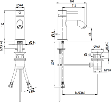 Смеситель для раковины M&Z Ditirambo DRB00200 с донным клапаном