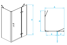 Душевой уголок RGW Passage PA-77B (PA-07BR / Z-050-2B / O-204) 100x80 черный, правый 41087708-084R