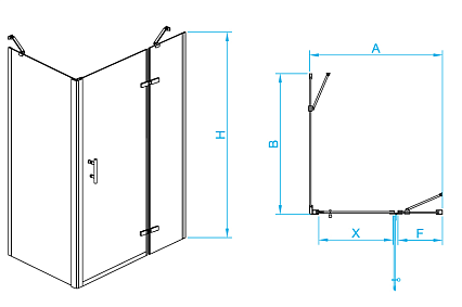 Душевой уголок RGW Passage PA-77B (PA-07BR / Z-050-2B / O-204) 100x80 черный, правый 41087708-084R