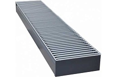 Внутрипольный конвектор ELSEN EKN с естественной конвекцией, ширина 240 мм, высота 150 мм, длина 2060, решетка из алюминия роликовая EKN.240.150.2060 RAL7016 матовый