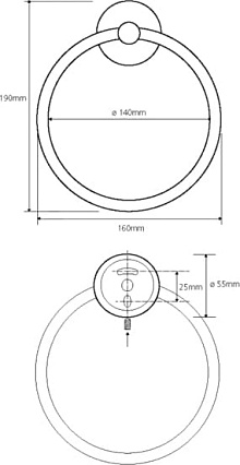 Вешалка для полотенец Bemeta Omega 104104062 кольцо, хром