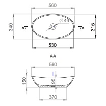 Раковина Salini Callista 103 S-Sense 56 см 1101203SM, белый матовый