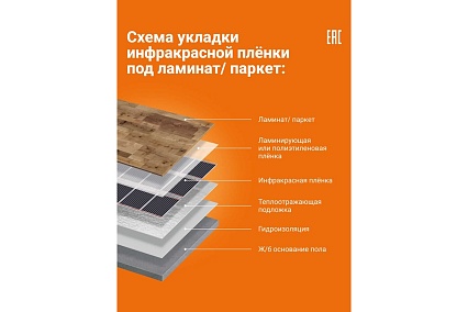 Теплый пол инфракрасный Манотек 100 см, с программируемым терморегулятором, 2 метра infra_pol_100_2_E51
