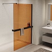 Душевая перегородка Vincea Walk-In VSW-1HR900GSB 90x200 черный матовый, янтарь