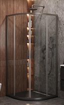 Душевой уголок Cezares MOLVENO-R-2-100-C-GM-IV 100x100 прозрачный, оружейная сталь