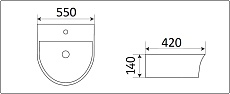 Раковина CeramaLux N78370С 55 см