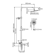 Душевая стойка WasserKRAFT A199.118.065.087.CH Thermo с термостатом, хром