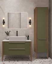 Мебель для ванной ЗОВ Валенсия 100 см со столешницей, зеленый тростник