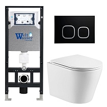 Комплект Weltwasser 10000011499 унитаз Salzbach 043 GL-WT + инсталляция + кнопка Amberg RD-BL