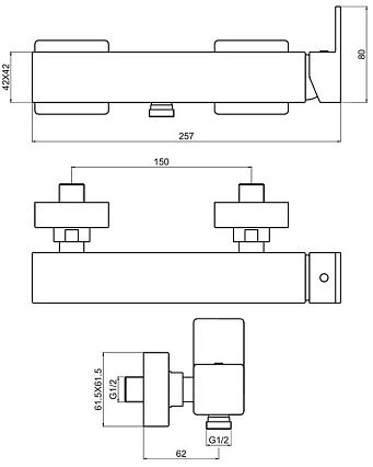 Смеситель для душа AQUAme Savona AQM6813CR хром Смеситель для душа AQUAme Savona AQM6813CR хром