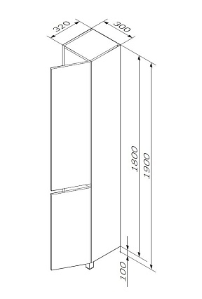 Шкаф пенал Am.Pm Gem S 30 R