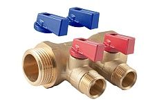 Коллектор с шаровыми кранами PROFACTOR в/н 1&quot; х 2 вых 1/2&quot;нар PF MV 265.2