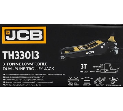 Подкатной гидравлический домкрат JCB 3 т, 75-505 мм JCB-TH33013(56953)