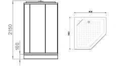 Душевая кабина Parly Penta P911F 90x90 матовое стекло, белый