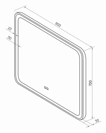 Зеркало Континент Russo Led 80x70 см с подсветкой, антипар ЗЛП2498