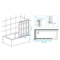 Шторка для ванны RGW SC-23B 03112310-14 100x150 черный, прозрачное