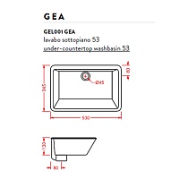 Раковина ArtCeram Washbasins Gea GEL001 01 00 53 см белый