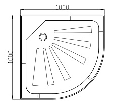 Поддон для душа Cerutti R100 100x100 четверть круга