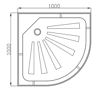 Поддон для душа Cerutti R100 100x100 четверть круга