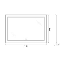 Зеркало BelBagno SPC-KRAFT-985-685-TCH-WARM 100x70 см антипар, сатин в алюминиевой раме